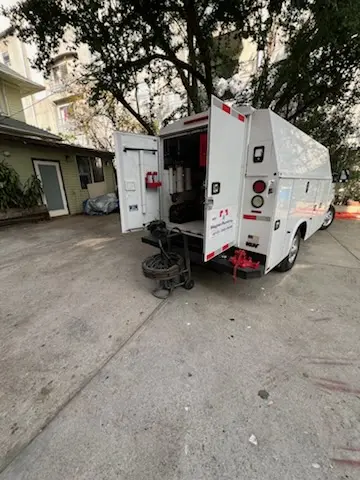 Magnet Plumbing service vehicle on-site for Water Heater Repair in Treehill Park Condominiums